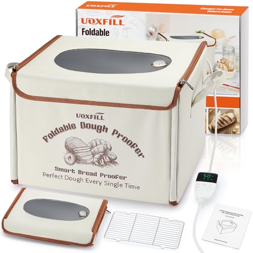 Uoxfill Folding Bread Proofing Box with Temp Control50122 48H Timer Dough Proofer with Metal Rack Proofing Box for Sourdough Bread Baking Pizza Yogurt Kombucha SpaceSaving Easy to Use - Image 1