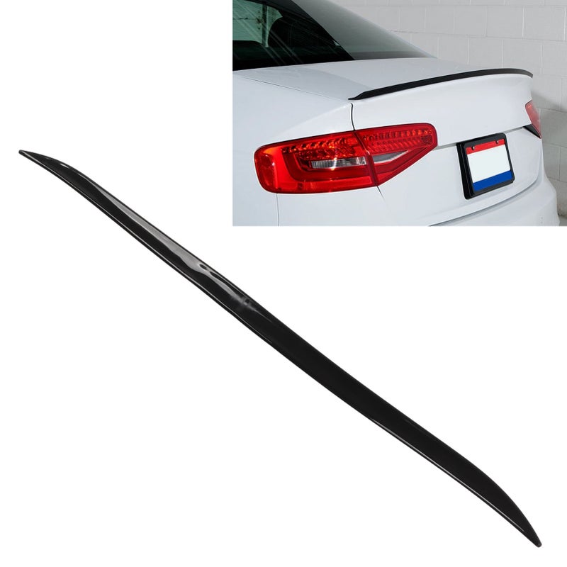Car Rear Trunk Spoiler Glossy Black Rubber 120x4cm/47.2x1.6in Universal with Double Side Adhesive - Image 4