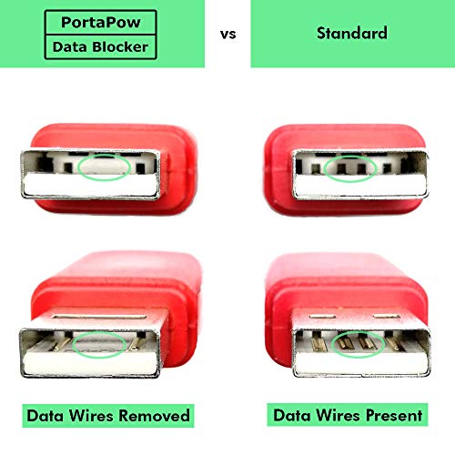 PortaPow USB Data Blocker (Black 5 Pack) - Protect Against Juice Jacking - Image 4