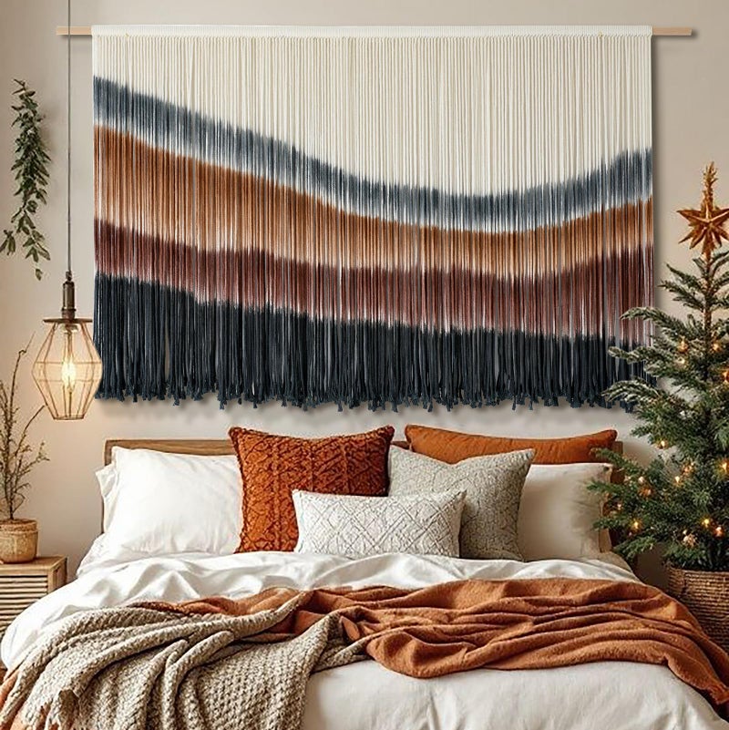 Flber Macrame Wall Hanging Macrame Wall Decor Large-Scale Tie-Dye Tapestry Living Home Room Wall Decor 57" Wx 35" L - Image 2