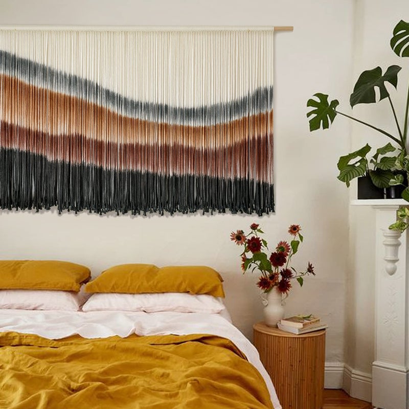 Flber Macrame Wall Hanging Macrame Wall Decor Large-Scale Tie-Dye Tapestry Living Home Room Wall Decor 57" Wx 35" L - Image 3