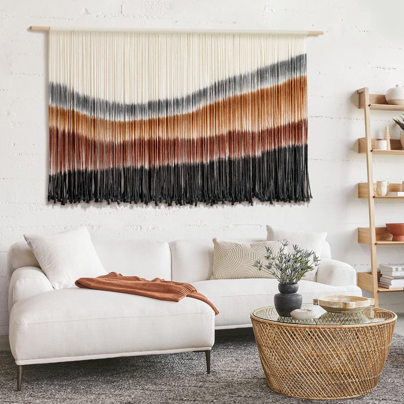 Flber Macrame Wall Hanging Macrame Wall Decor Large-Scale Tie-Dye Tapestry Living Home Room Wall Decor 57" Wx 35" L - Image 4