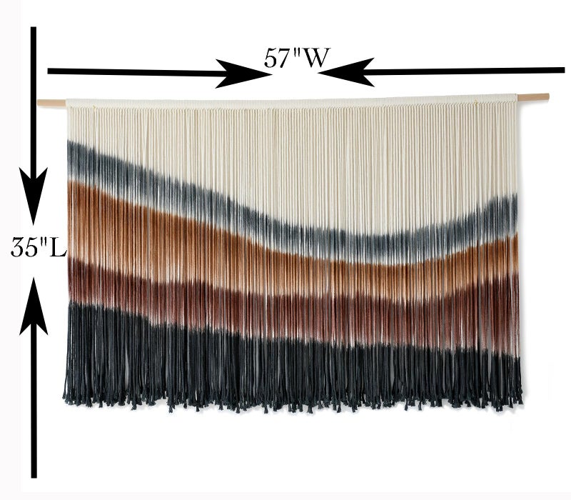 Flber Macrame Wall Hanging Macrame Wall Decor Large-Scale Tie-Dye Tapestry Living Home Room Wall Decor 57" Wx 35" L - Image 5