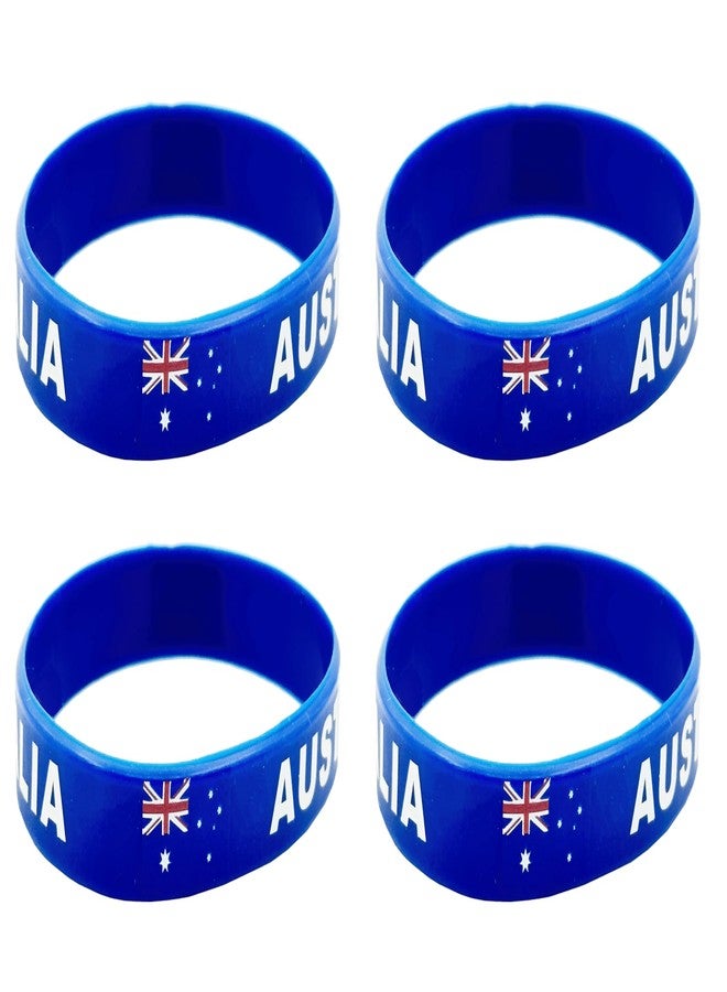LLBFHH 4 Pcs Australia Australian Country Flag Rubber Bracelets, National Flag Silicone Bracelet, Rubber Wristbands Patriotic Decorations Gift - Image 1