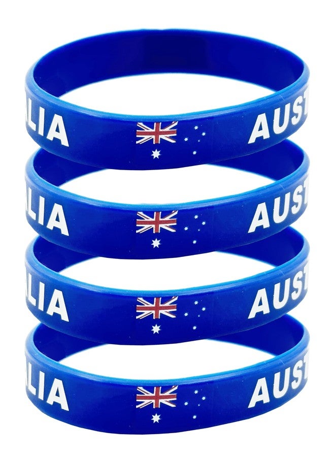LLBFHH 4 Pcs Australia Australian Country Flag Rubber Bracelets, National Flag Silicone Bracelet, Rubber Wristbands Patriotic Decorations Gift - Image 3