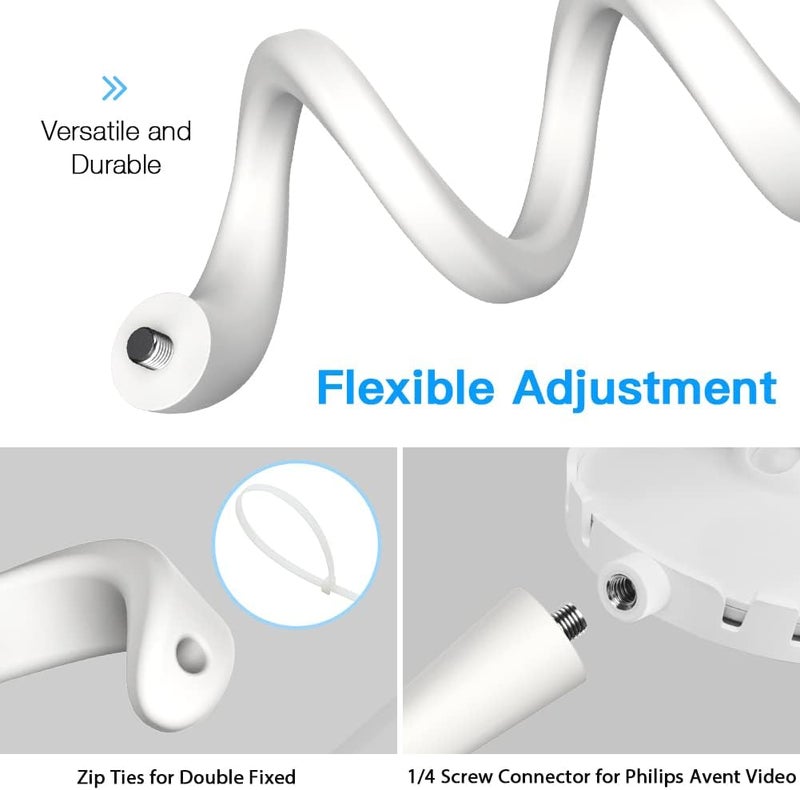 HOLACA Baby Monitor Flexible Mount Crib Mount for nannio Hero2 Hero3 Video Baby Monitor Philips Avent SCD84337  Twist Versatile Mounting Kit for nannio Baby Monitor - Image 4