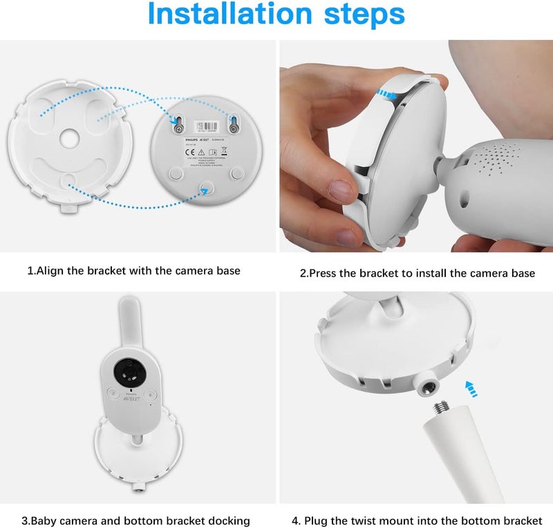 HOLACA Baby Monitor Flexible Mount Crib Mount for nannio Hero2 Hero3 Video Baby Monitor Philips Avent SCD84337  Twist Versatile Mounting Kit for nannio Baby Monitor - Image 5