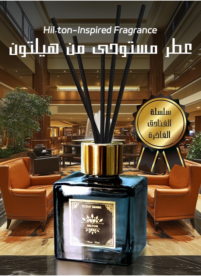 Litus - Premium Home Perfume Reed Diffuser,Hotel(Floral Fruity Bliss) Fragrance,5 Rattan Reeds,50ml - Image 1