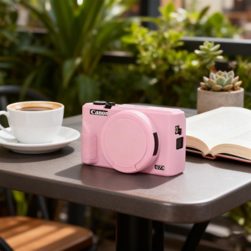 Frevyve Case for Canon G7X Mark III Camera, Soft Silicone Protective Case, Powershot G7X Mark III Sleeve with Removable Lens Cover & Screen Protector Accessories, Slim Fit, Anti-Scratch (Pink) - Image 4