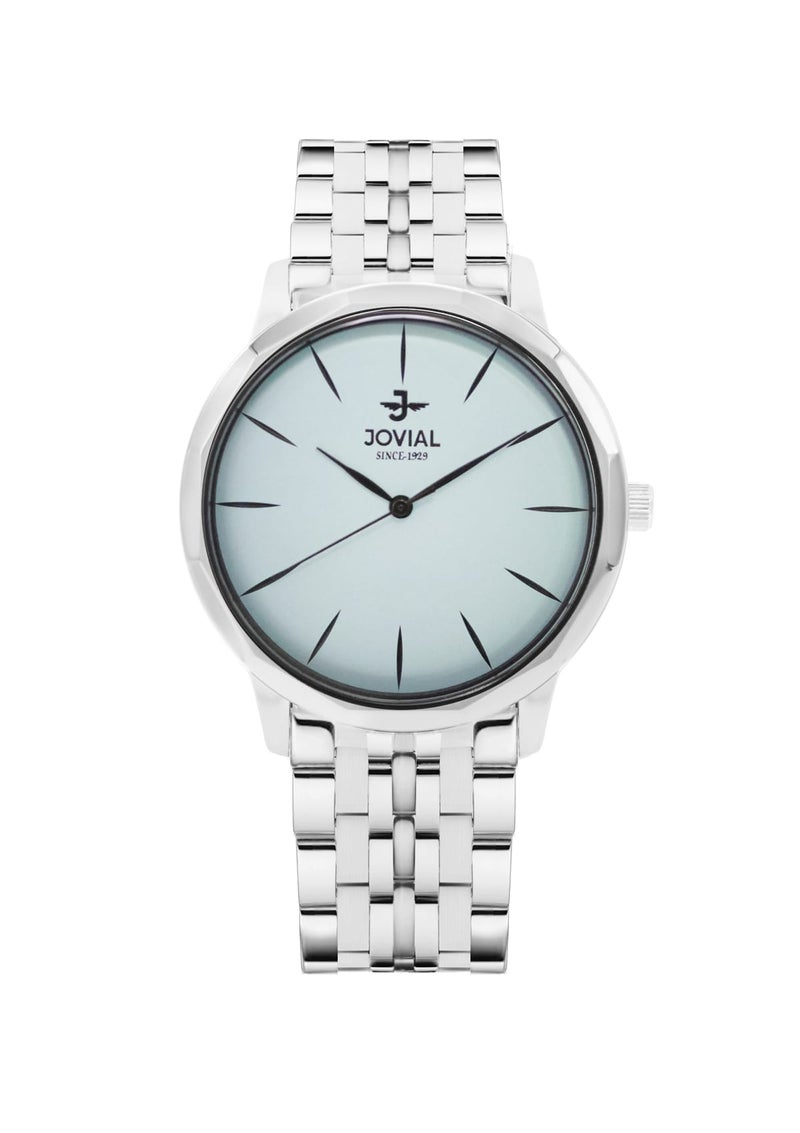 JOVIAL 5089 LSMQ01E Women's Metal Band Watch, Simple, Elegant, Stainless Steel band, Blue dial, Quartz Movement, 28MM - Image 1