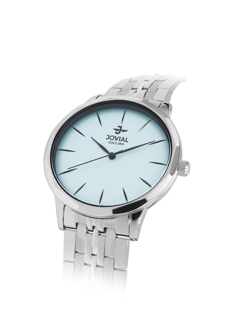 JOVIAL 5089 LSMQ01E Women's Metal Band Watch, Simple, Elegant, Stainless Steel band, Blue dial, Quartz Movement, 28MM - Image 2