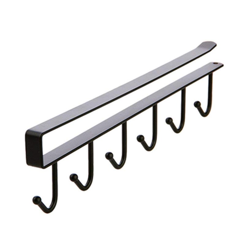 SKAIV Metal 6 Hook Rail Hanger for Kitchen & Bathroom Organizer - Image 1