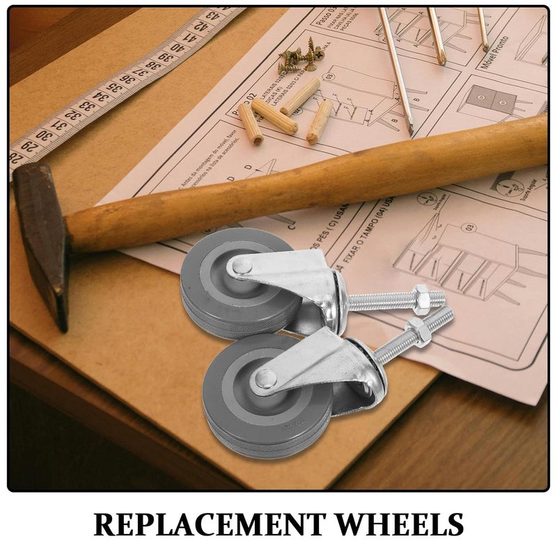 ibasenice 2pcs Quiet Furniture Moving Wheels: Vacuum Cleaner Replacement Caster Wheels - Stem Casters for Sofa Coffee Table Office Chair - Image 3