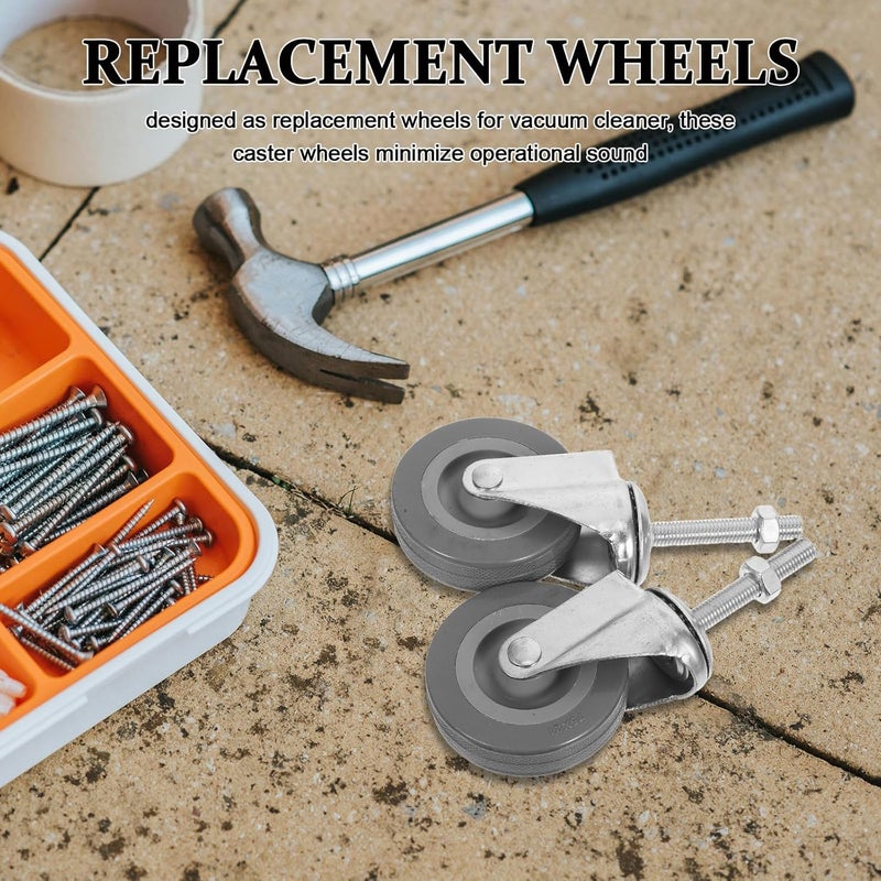 ibasenice 2pcs Quiet Furniture Moving Wheels: Vacuum Cleaner Replacement Caster Wheels - Stem Casters for Sofa Coffee Table Office Chair - Image 4