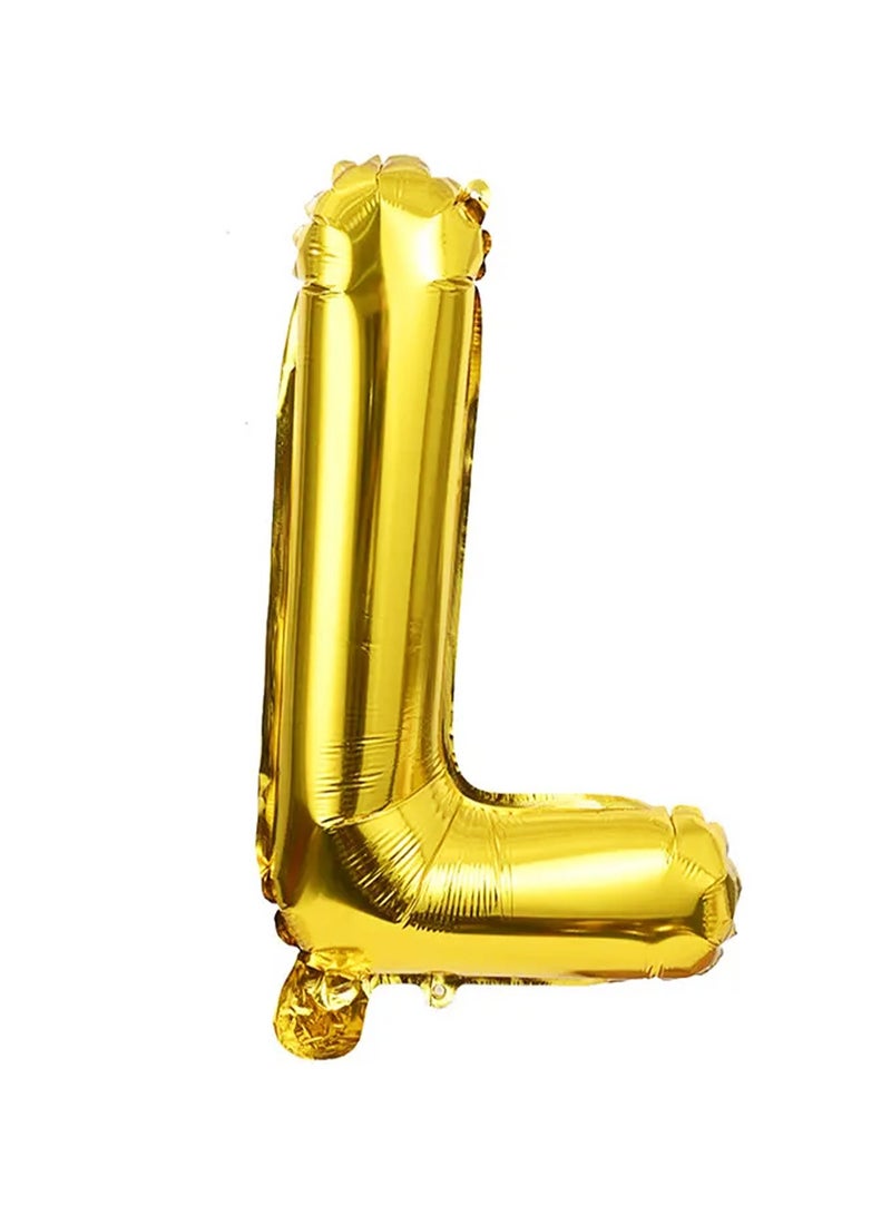PARTY FUN 32" Foil Letter Balloon  Letter L  Golden  - Image 1