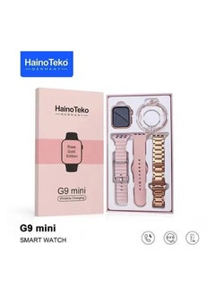 G9 Mini Rose Gold Edition Ladies Smart Watch with Three Set Strap and Stylish Bracelet Combo