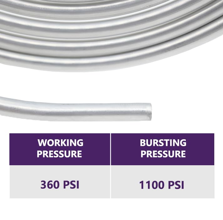 Byredio 38 Aluminum Fuel Line Hard Tube 26 Feet Coil Fuel Hose for Automotive AC Hydraulic Braking Fuel Systems and Transmission 360 psi High Working Pressure with Dustproof Cover - Image 3