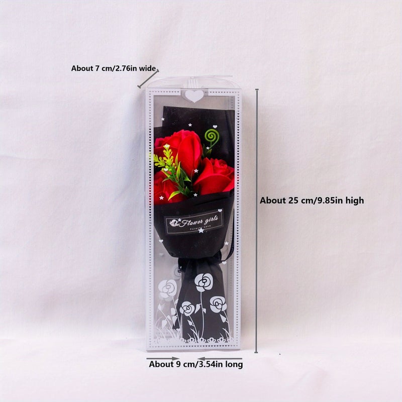 15 Large Red Roses Plus 15 Boxes With Bows Decorative Artificial Bouquet - Image 2