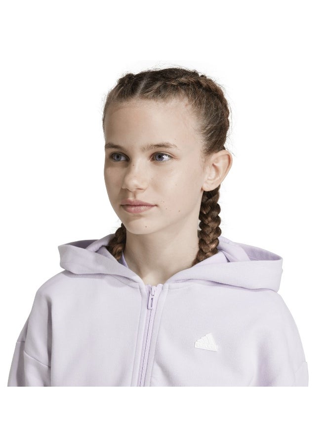 Adidas - adidas G Fi 3S Fz Purple Training Track Tops 7-8Y - Image 1