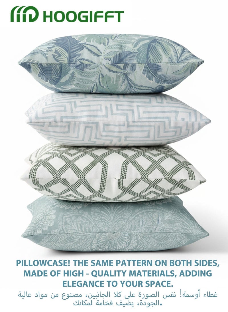 HOOGIFFT Cushion Covers Set of 4, Throw Pillow Cover, Abstract Modern Decorative Couch Pillow Case 45cm x 45cm, For Living Room Sofa Car Couch Bed Pillowcases 18x18 inches (Double sided pattern) - Image 5
