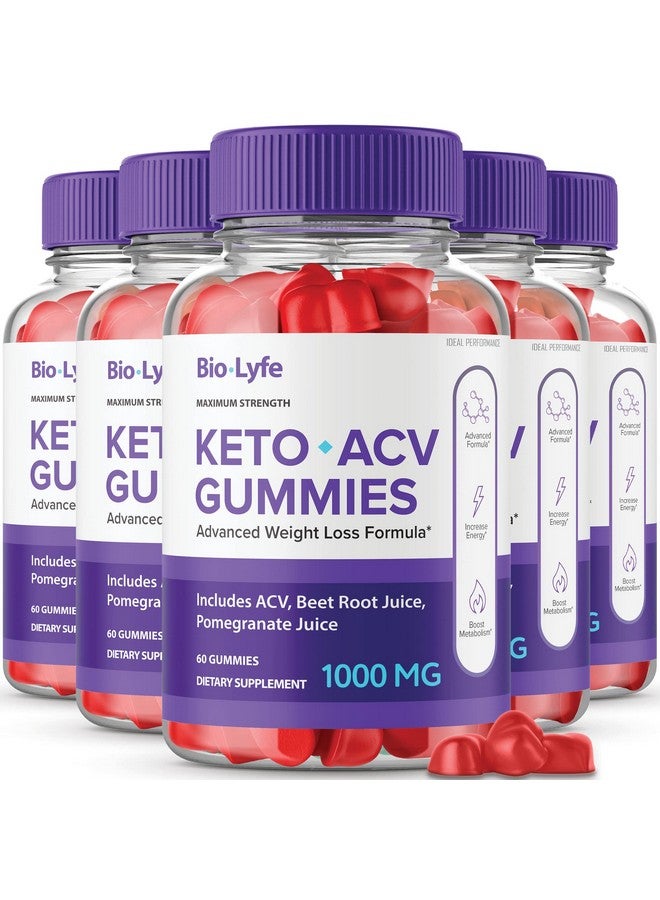 IDEAL PERFORMANCE Biolyfe Keto + Gummies,BiolyfeKeto ACV Keto Supplement Gummies - Maximum Strength, Keto+ ACV Gummys, All Natural Support Formula Keto+ACV Advanced Formula, Biolyfe Keto Gummy Reviews (5 Pack) - Image 1