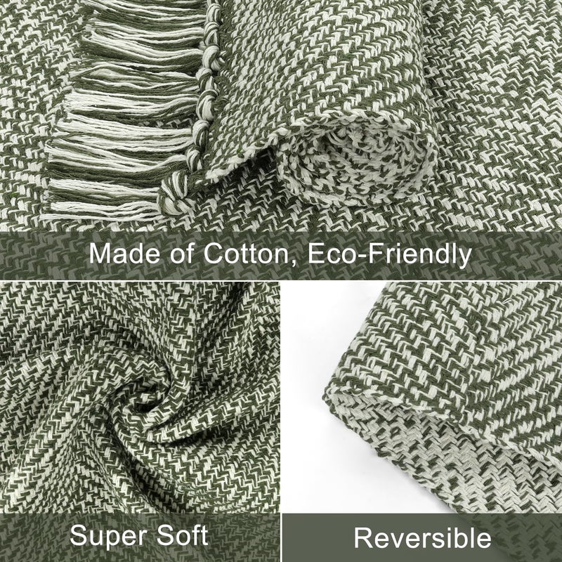 Collive Long Hallway Runner Rug 2.6 '× 7' Runner Runner Indoor Prud Brug Olive Green/Cream مضفر المطبخ منسوجة السجاد السجاد البارز في غرفة النوم لغرفة النوم المدخل - Image 3