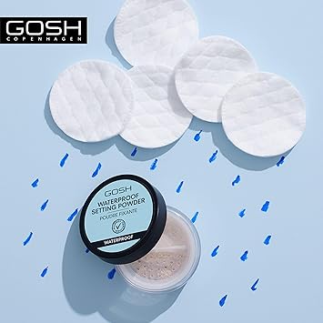 gosh بودرة تثبيت مقاومة للماء من GOSH | بودرة نهائية فضفاضة لجميع ألوان البشرة | ماتعة وطويلة الأمد لبشرة خالية من العيوب | لتثبيت المكياج | مقاومة للماء ومضادة للتلطخ ونباتية - Image 5