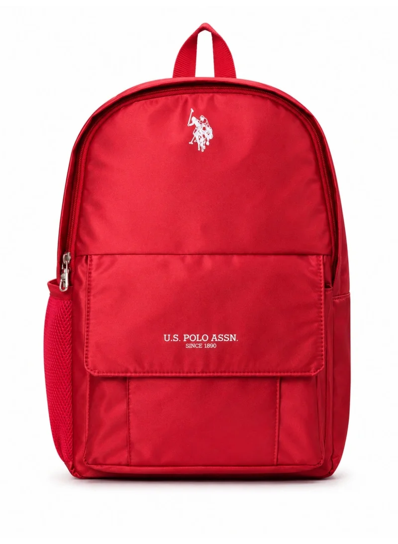 U.S. Polo Assn. U.S. Polo Assn. Classic Heritage Red Classic Flap Backpack for School and Office MultiCompartment Bag for Campus