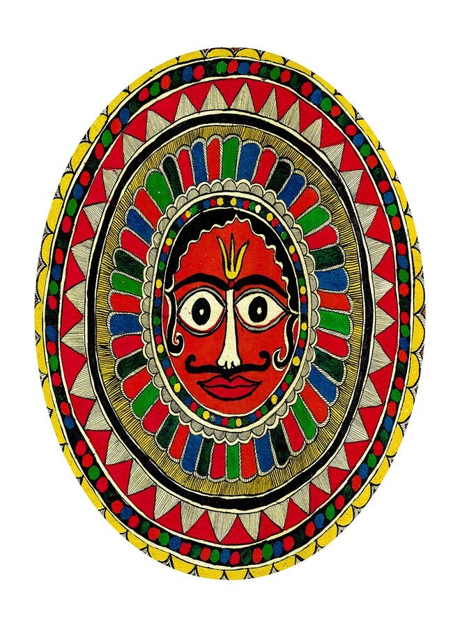 JIKRAA Ceramic Madhubani Print Handcrafted Plate (Multi_8.2 Inch X 8.2 Inch X 1.1 Inch) - Image 2
