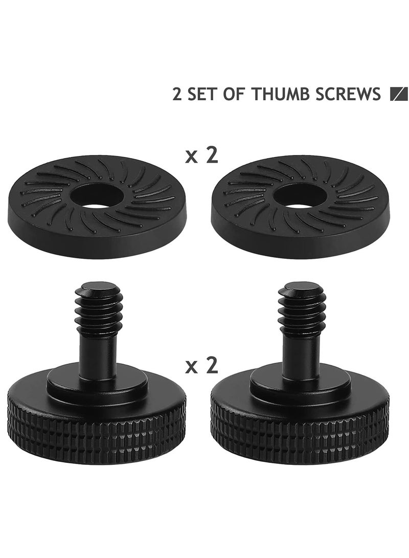 KASTWAVE Camera Holder Screw, Thumb Screw Camera Quick Release Adapter, with Rubber Pads, Tripod Screw Rubber Washers Female to 1/4"" Male Thumbscrew L Bracket Mount Thread for Camera Mounting Plate 2 Set  - Image 3