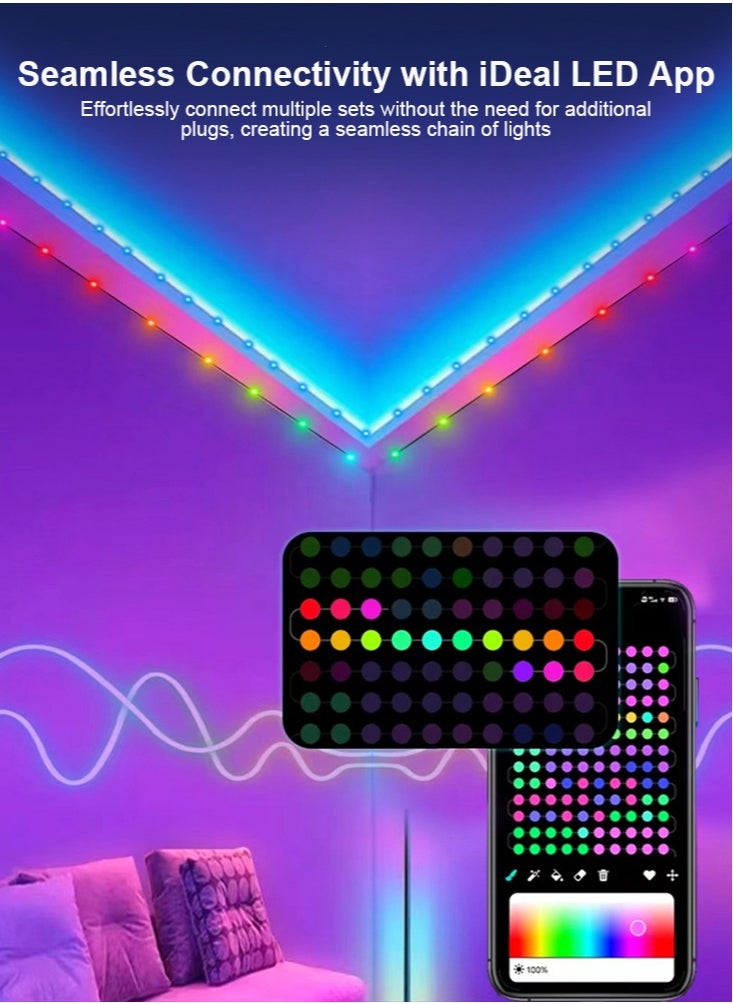 Perfii - RGB String Lights, 200LED, Music Sync, Smart LED Outdoor Lights, App Remote, Compatible with Alexa Google and Siri - Image 1