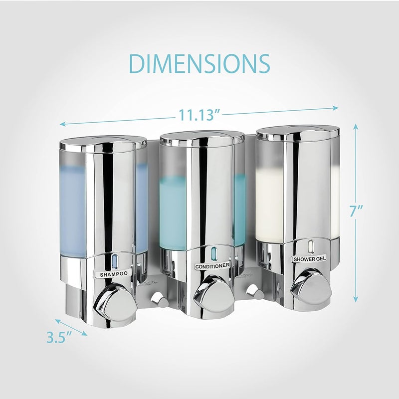 Better Living Better Living Products 76345 Aviva Three Chamber Dispenser, Chrome  - Image 4