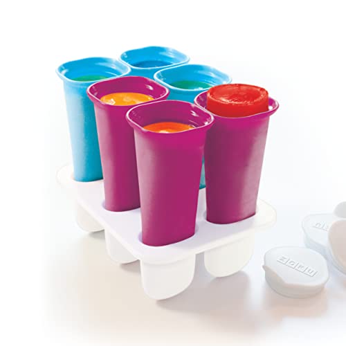 Zoku Summer Pops, 6 Squeezable Silicone Molds with Reusable Spill-resistant Lids and Tray, BPA-free - Image 4