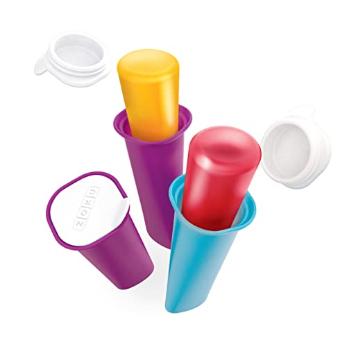 Zoku Summer Pops, 6 Squeezable Silicone Molds with Reusable Spill-resistant Lids and Tray, BPA-free - Image 5