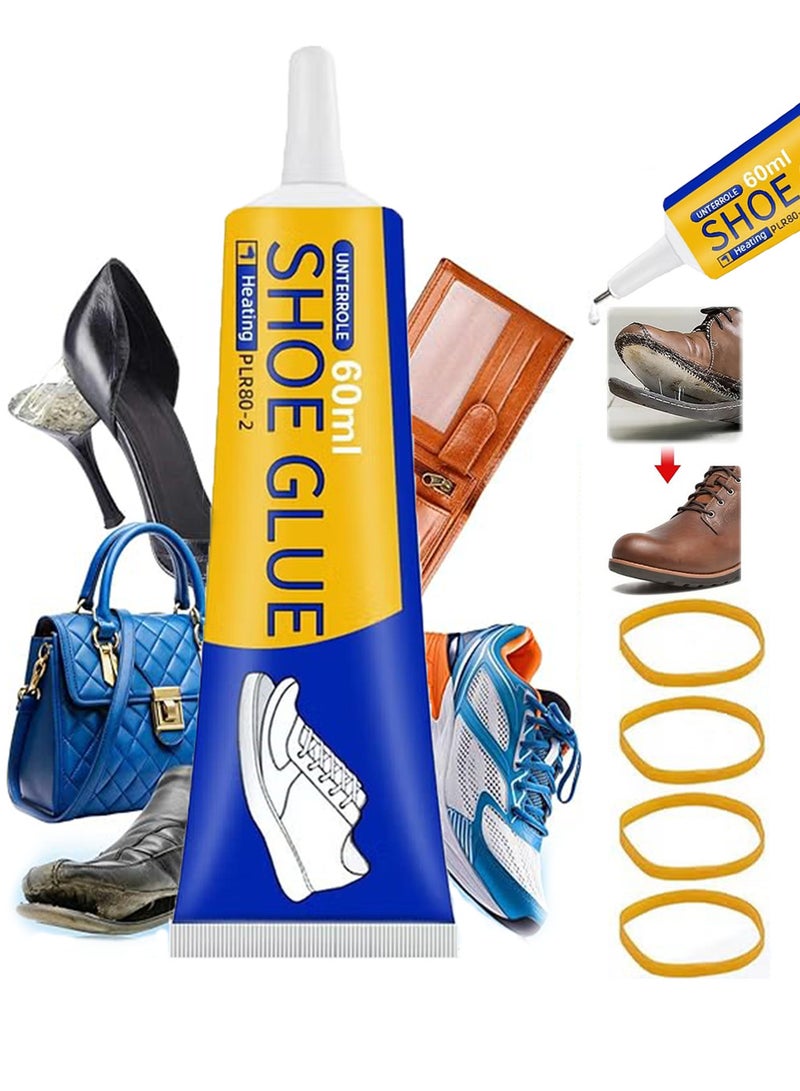 Shoe Glue Strong, Slow-Drying Transparent Shoe Repair Glue, Waterproof, Non-Hardening Glue for Shoes, Sole And Upper Repair Glue, Shoes Glue for Repairing Shoes, Boots, Leather（60ml） - Image 1