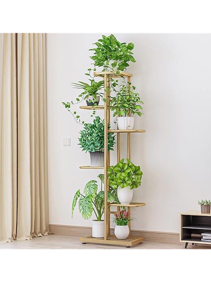 Generic Metal Plant Stand Indoor Outdoor, 6-Tier Multiple Flower Planter Shelf Organizer Rack Golden  - Image 2