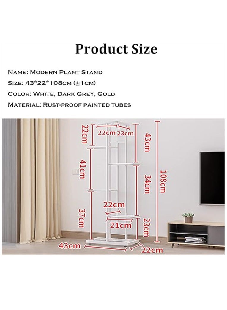 Generic Metal Plant Stand Indoor Outdoor, 6-Tier Multiple Flower Planter Shelf Organizer Rack Golden  - Image 3