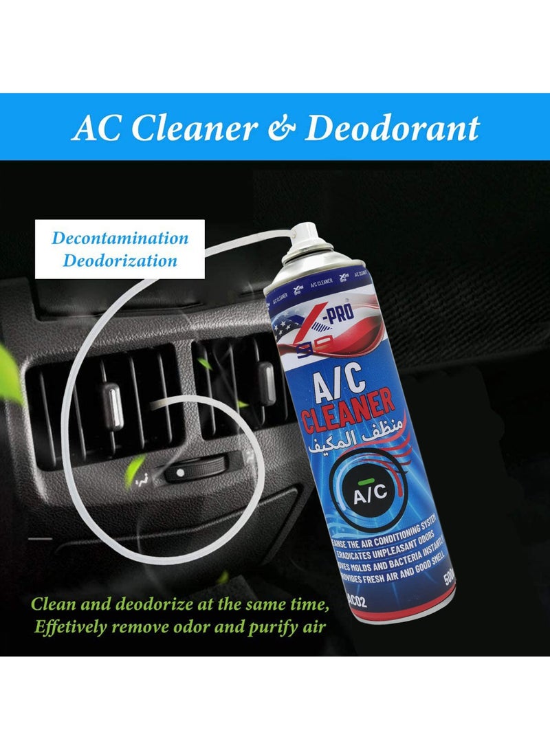 Xpro X99-AC02 Car AC Cleaner Spray 500ML - Eliminates Odors, Kills Bacteria, Removes Molds, and Cleans Car Air Conditioning System air conditioner cleaner - Image 3