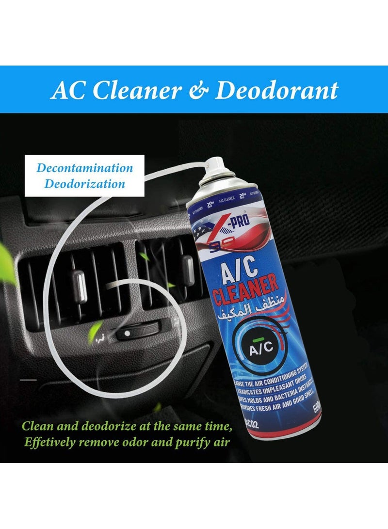 Xpro X99-AC02 Car AC Cleaner Spray 500ML - Eliminates Odors, Kills Bacteria, Removes Molds, and Cleans Car Air Conditioning System air conditioner cleaner - Image 2