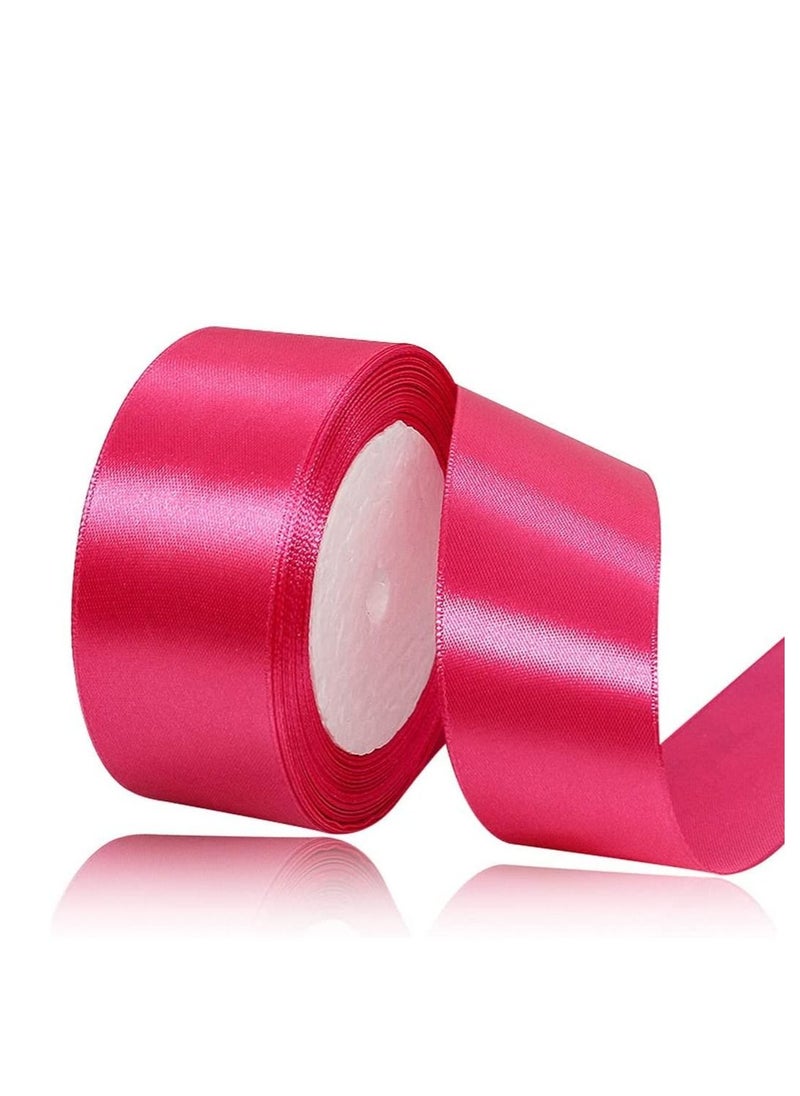 MARKQ Deep Pink Satin Ribbon, 38mm x 25yd Fabric Polyester Ribbon for Gift Wrapping, Party Favors, Wedding Decorations, Bow Making, Bouquets, Sewing Projects & Craft Supplies\  - Image 1