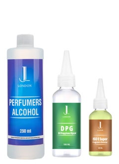 JAN LONDON Perfumer's Essentials Pack: ISOE SUPER 50ml, DPG 100ml, Perfumer's Alcohol 250ml - Enhance Fragrances with Iso E Super, Versatile DPG Solution, and Perfumer's Alcohol