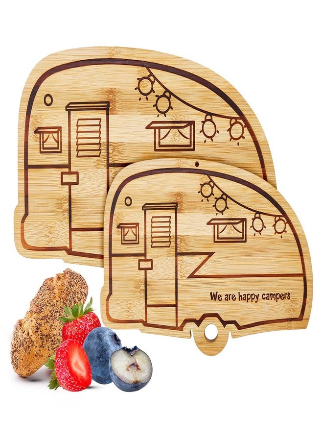Egoou Camper Bamboo Cutting Board Set for RV Kitchen Accessories 2 Pieces, RV Wood Chopping Board Set with Juice Grooves, Hang Hole,for Meat Vegetables & Cheese,Camping Gifts RV Decor Camping Decorations - Image 1