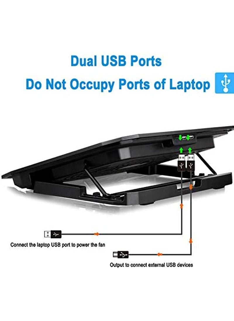 Generic 12-15.6 Inch Laptop Cooling Pad with 5 High Speed Cooling Fans Gaming Notebook Cooler Stand Adjustable Height Quiet Operation Non-Slip Baffle 6 Wind Speeds 3 Fan Modes for Laptop Xbox PS4 Network Device  - Image 3