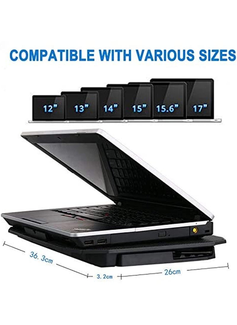 Generic 12-15.6 Inch Laptop Cooling Pad with 5 High Speed Cooling Fans Gaming Notebook Cooler Stand Adjustable Height Quiet Operation Non-Slip Baffle 6 Wind Speeds 3 Fan Modes for Laptop Xbox PS4 Network Device  - Image 4