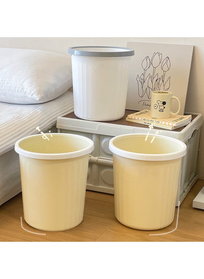 MR. Miaoran Lidless Trash Can With Pressure Ring, 2-pack, 8l Thick Large Capacity, Light Luxury, For Living Room, Kitchen, Bedroom, Bathroom, Wastebasket - Image 5