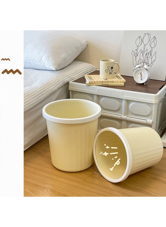 MR. Miaoran Lidless Trash Can With Pressure Ring, 2-pack, 8l Thick Large Capacity, Light Luxury, For Living Room, Kitchen, Bedroom, Bathroom, Wastebasket - Image 2
