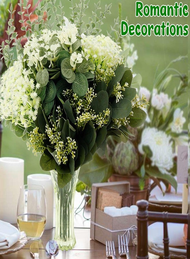 LAINIUTE 120Pcs Eucalyptus Greenery Stems, Fade Resistant Artificial Greenery Stems, Easy to Assemble Simulated Eucalyptus for Wedding Decor Vase Floral Arrangement Centerpiece - Image 4