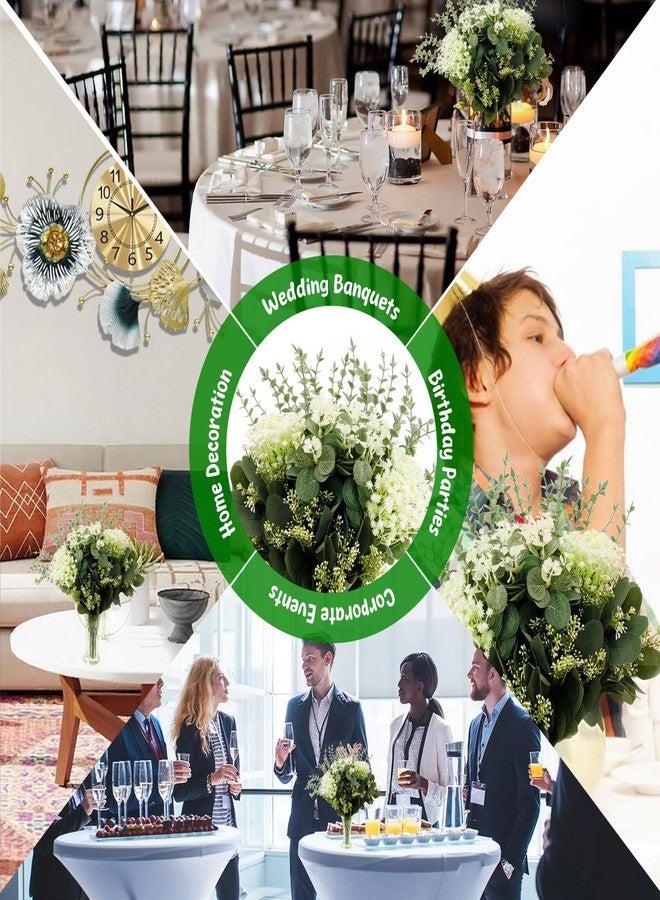 LAINIUTE 120Pcs Eucalyptus Greenery Stems, Fade Resistant Artificial Greenery Stems, Easy to Assemble Simulated Eucalyptus for Wedding Decor Vase Floral Arrangement Centerpiece - Image 3