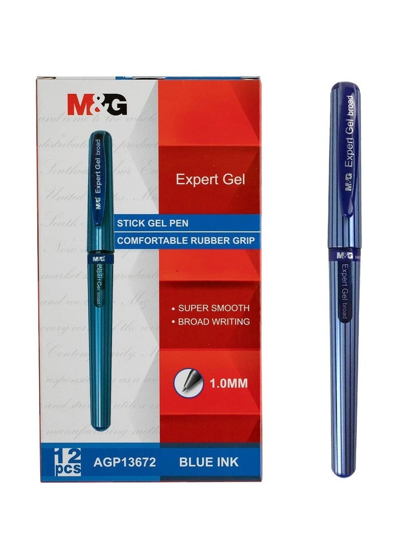 M&G Blue gel pen with striped body -Blue 1.0 mm  - Image 3