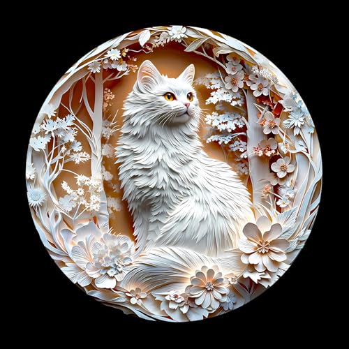 Masseruon 1000 Piece Puzzle for Adults 266 266in Cat Puzzle for Adults 1000 Pieces Flat Puzzles with 3D Visual Effect When Completed Adult Puzzles Games - Image 1